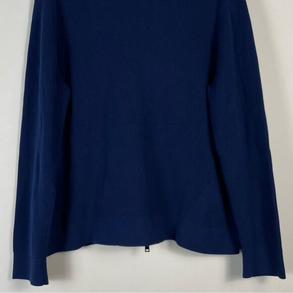 Theory Walton Oragnic Cotton Full Zip ribbed Sweater Size XL NEW Navy - Picture 11 of 15